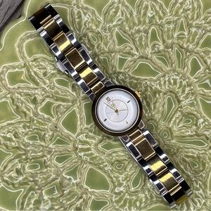 Vintage Two Tone Stainless Steel Gold & Silver Link Watch